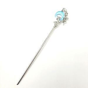 Brand New Blue Moon With Silver Rhinestone Hair Pin